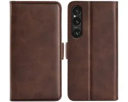 MobyDefend Hoesje - Geschikt voor Sony Xperia 1 VII - Luxe Wallet Book Case (Sluiting Zijkant) - Bruin
