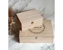 Coffret en bois - Boîte à souvenirs - Coffret cadeau - Personnalisé