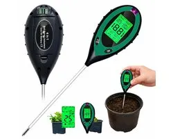 Bodemtester 4-in-1: pH, Vocht, Temperatuur & Zonlicht