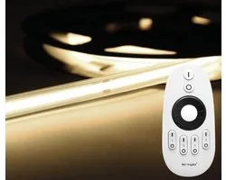 LED Strip COB - 5 Meter - Complete Set - 4000k - Neutraal Wit - 24V - IP65 Waterdicht - 480LED/m - Met RF Mi-Light(MiBoxer) Afstandsbediening