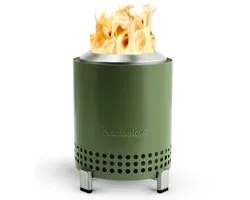 Foyer de table Solo Stove Mesa avec support | Mini foyer à faible dégagement de fumée pour usage urbain et périurbain, à granulés ou à bois, sûr, en acier inoxydable, avec sac de voyage, 17,5 x 13 cm, 635 g, vert