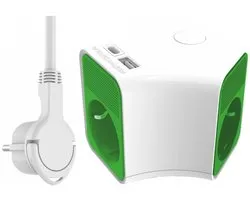 ELRO ES903 Office Design Stekkerdoos 5-voudig met schakelaar en 1,5m snoer | Snelladen met USB & USB-C | Geaarde stekker | Brandveilig | TÜV getest