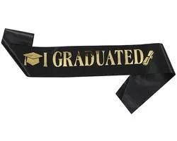 BTH - Sjerp - Geslaagd - Versiering - I Graduated - Graduation - Photobooth - Blauw & Goud - 1 Stuk
