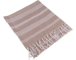 Hamamdoek - Bruin Wit - Saunadoek - Stranddoek - Hammamdoek - 80 x 170 cm
