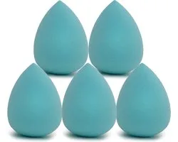 Intirilife Set de 5 éponges de maquillage en forme d'œuf en bleu clair – Mélangeur de Beauty doux pour Fond de teint et Correcteur, éponge de Maquillage cosmétique pour crème et poudre de Fond de teint liquide