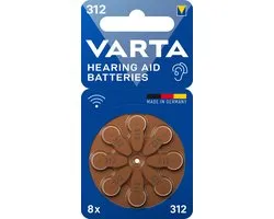 VARTA Hearing Aid Battery 312 Blister 8