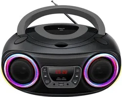 Denver Draagbare Radio CD Speler Kinderen - Bluetooth - Lichteffecten - Boombox - AUX - FM - TCL212BT - Grijs