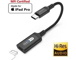 Xtabarya Adaptateur Audio Lightning de type C pour iPad Pro Air 2022 Air 4 7 8 Mini 6 Macbook Air USB C vers iOS Câble convertisseur d'appel pour casque