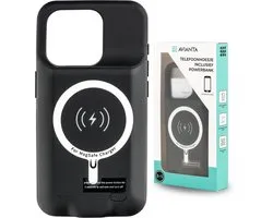 AVIANTA® Powerbank Telefoonhoesje - Geschikt voor iPhone 12 Pro Max & iPhone 13 Pro Max - Oplaadbaar Hoesje - Draadloos telefoon opladen - Smart Battery Case - Cover - Powerbank hoes - Zwart