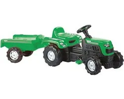 Dolu Ranchero Green Tracteur à pédales avec remorque 8246