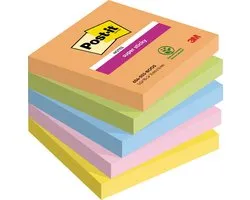 Post-it Super Sticky Notes Boost, 90 feuilles, pi 76 x 76 mm, couleurs assorties, paquet de 5 blocs