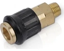 Powerplus POWAIR0254 Compressor koppelingen - Universele vrouwelijke buitendraad - Mannelijke schroefdraad 1/4" - 2stuks - Koper - Rubber greep