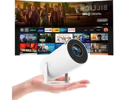 Mini Projecteur 4K - Smart Projector - Créer un Home-Cinéma - Sans Fil 5G WiFi 6 - Écran 130 Pouces - Blanc