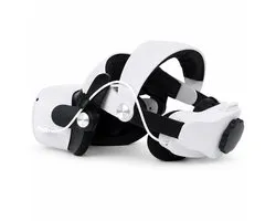 Gloovon® - Sangle Elite avec Batterie - Serre-tête VR Quest 2 - Avec VR Cover - 5300mAh - Accessoires VR Meta Quest 2 - Serre-tête Ajustable - Design Ergonomique - Compatible avec Oculus Quest 2