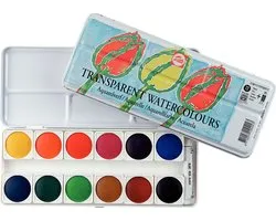 Talens Transparante Aquarelverf Set 12 napjes