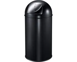 EKO - Pushcan 40 liter - Steel - zwart - Prullenbak