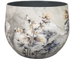 TS Collection - Bloempot Moonlight meadow - 17x15 - Metaal & Epoxy - Articles de décoration intérieure exclusifs - Handgemaakt - Unieke print - Designed by Lammie
