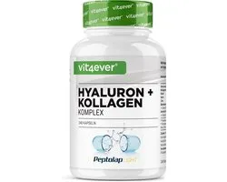 Hyaluronzuur-collageencomplex - 240 capsules - Premium: Met bioactieve biotine, selenium, zink, natuurlijke vitamine C uit acerola & silicium uit bamboe - Vit4ever