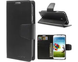 Goospery Sonata Leather case cover Samsung Galaxy S4 VE Black edition I9515 Zwart