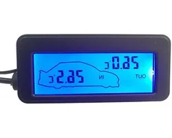 Auto Thermometer - Digitale Meter - Temperatuur Meten - Binnen en Buiten - 12V - Blauw