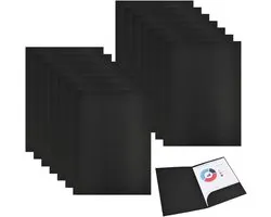 Porte-documents noir élégant pour organiser les papiers, format A4, idéal pour le bureau et l'école
