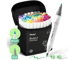 Ohuhu - Honolulu B Brush & Fine - Alcohol Art Markers - 48 kleuren