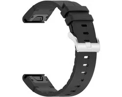 Bracelet hybride en cuir et silicone – Compatible avec Garmin Fenix ​​5/5 Plus /6/6 Pro /7/7 Pro /8 (47 mm)/E (47 mm)/Epix (Pro) (2) 47 mm/Quatix 5/6/7/7 Pro /Approach S60/S62/S70 47 mm/MARQ – Noir