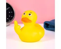 Canard en caoutchouc avec doigt d'honneur - Canard en caoutchouc avec doigt d'honneur - Canard couineur 8 cm - Avec Attitude - Out of the Blue