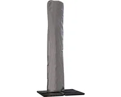 Winza Outdoor Covers - Basic - Parasolhoes - Beschermhoes voor Parasol - middenstok / vrije arm - Ø 300 cm - Waterdicht en Duurzaam PP Textiel - Grijs - 250x64 cm - 2 Jaar Garantie