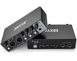 USB Audio Interface 2 in 2 voor PC en Mac - 24-bit/192kHz Opnamegeluidskaart voor Studio, Muziek, Podcast en Streaming