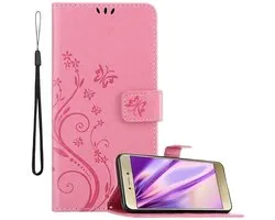 Coque Cadorabo pour Huawei P8 LITE 2017 / P9 LITE 2017 en ROSE FLORAL - Coque de protection à motif floral avec fermeture magnétique, fonction support et fentes pour cartes