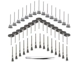 45 Wire Brushes - Pot Brush Set for Drilling Machine - Stainless Steel Brush for Drill Polishing and Grinding