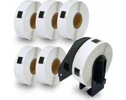 BETCKEY - 6 Rolls DK-11204 Labels Compatible with Brother, 17mm x 54mm, 2400 Labels, Paper Labels for Brother QL Label - ShopVlot