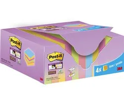 Post-it Super Sticky Notes Colour | 90 vel | ft 47 | 6 x 47 | 6 mm | 20 + 4 GRATIS