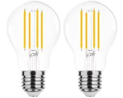 Modee E27 LED Lamp 7W - 806lm - 2700K - Warm Wit - LED Filament Globe A60 - Vervangt 60W Halogeen Gloeilamp - 2 stuks