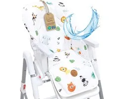 Réducteur de chaise haute pour bébé Coussin de chaise haute - Coussin de siège enfant pour chaise haute Ikea Peg Perego Housse de chaise haute pour chaise haute bébé et chaises hautes Certificat Oeko-Tex Safari