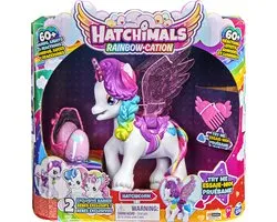 Hatchimals CollEGGtibles - Licorne Hatchicorn interactive avec des ailes battantes plus de 60 lumières et sons et 2 bébés uniques