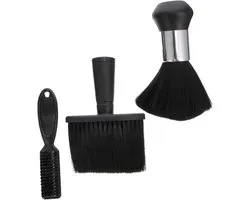 minkissy 3Pcs Broken Hair Brush Beard Set For Men Brush Cleaner Tool Hair Styling Tools Hair Barber Brush Barber Brush Hair Sweeping Brush Hairdressing Neck Duster Hairdressing