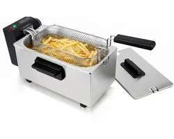 Friteuse Emerio 3 litres - Sans PFAS - Thermostat réglable - Zone froide - Acier inoxydable DF-132653