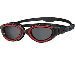 Zoggs Predator Flex Polarized Zwembril Black Red, Polarized Smoke Regular Fit