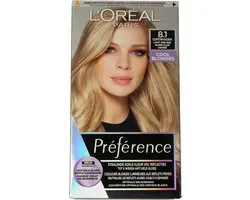 L'Oréal Paris Préférence Cool Blondes Licht Asblond 8.1 - Permanente Haarkleuring