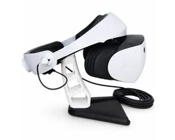 Headset Stand Geschikt voor PlayStation VR2 – PSVR2 Houder – VR Bril Standaard – Kabelmanagement – Zwart/Wit