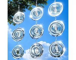 Deterrents for Outside, Reflective 3D Stainless Steel Wind Spinners, Garden Decor, Bird Scare Devices to Keep Woodpeckers, Pigeons Away from Your House, Patio, Orchards