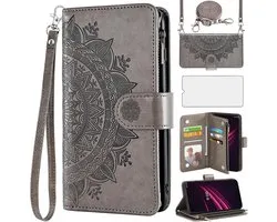 Asuwish Mobile Phone Case T-Mobile T Phone Pro 5G/Revvl 6 Pro, Case with Strap and Film, Protective Film, Card - ShopVlot