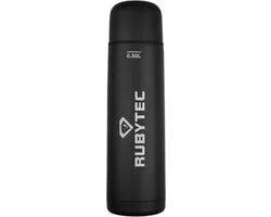 Rubytec Shira Vacuüm Drinkfles - 0.5 L - Thermosbeker - RVS Waterfles - Handige Schroefdop en Drinkbeker - Vacuüm Behoudende Getter - Urenlang Koud of Warm Drinken - Lekvrij - BPA-vrij - Zwart