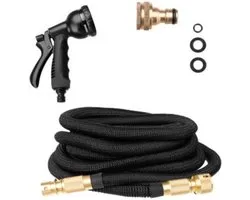 Ariko complete tuinslang set - flexibele tuinslang – 45 meter - incl. sproeikop ophanghaak en opbergzak - Elastische garden hose 45m – uitrekbare tuinslang – tuinsproeier - zwart