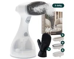 Simss® - Kledingstomer - Krachtige Handstomer voor Kleding en Meubilair - Stoomapparaat met 3 Opzetborstels - Snelle opwarmtijd - Inclusief Warmtebestendige Handschoen - 1500W - 300ml - Steamer - Elegant design - Wit