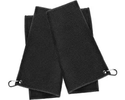 Microfiber Handdoek 2-Pack - Sport Handdoek - Golf Handdoek - 40x40 Cm - Sneldrogend - Absorberend - Met Karabiner - Voor Golf - Yoga - Fitness - Outdoor Activiteiten