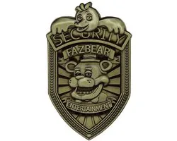 FaNaTtik Five Nights at Freddy´s Replica Security Badge Antique Brass Edition Replica: 1/1