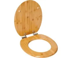 Infinity Goods Bamboe WC Bril Terry - Toiletbril Met Deksel - Soft Close - RVS Scharnieren - Inclusief Bevestigingsmateriaal